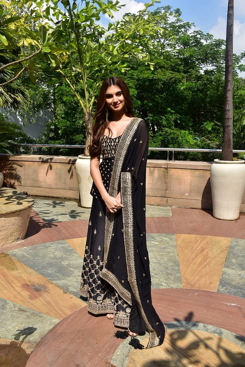 Tara Sutaria flaunts a royal black Sabyasachi lehenga at 'Marjaavaan' promotions
