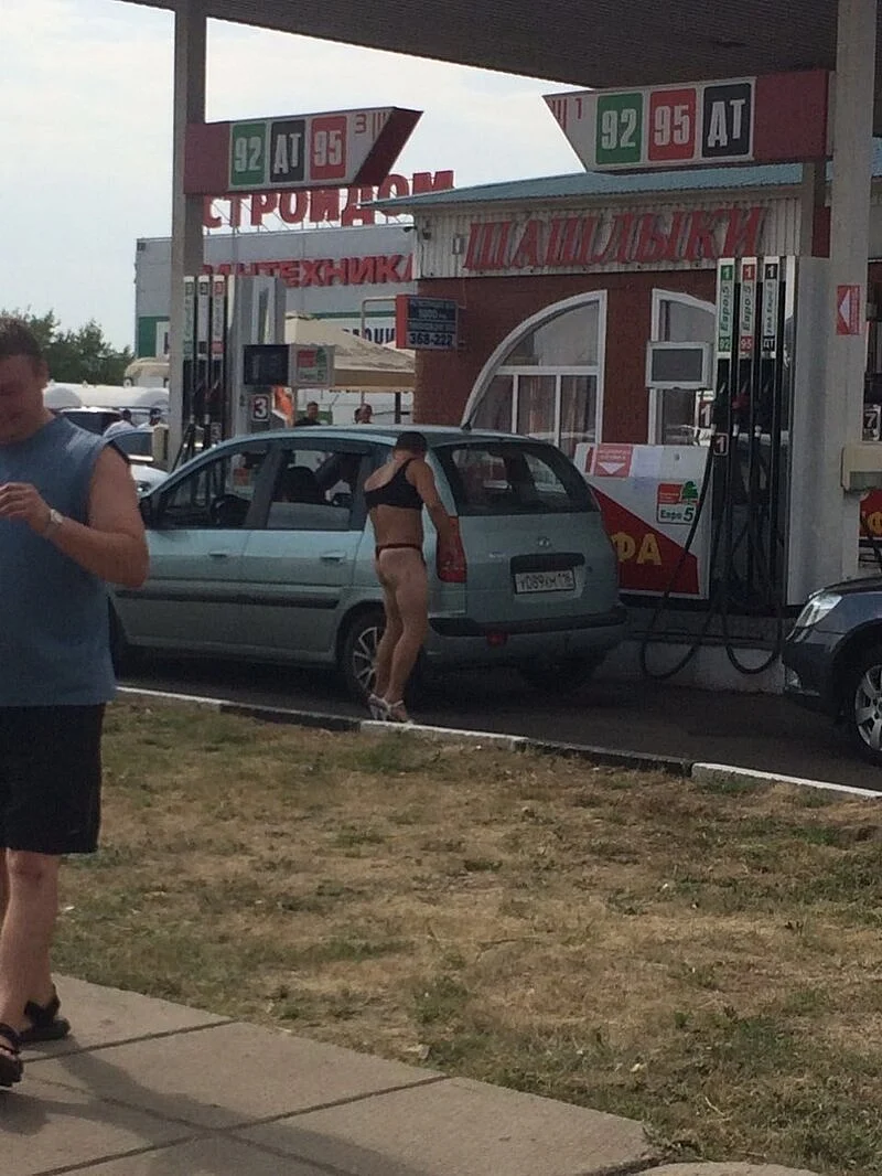 A Russian petrol pump offered free fuel to people wearing bikini and it didn't go well
