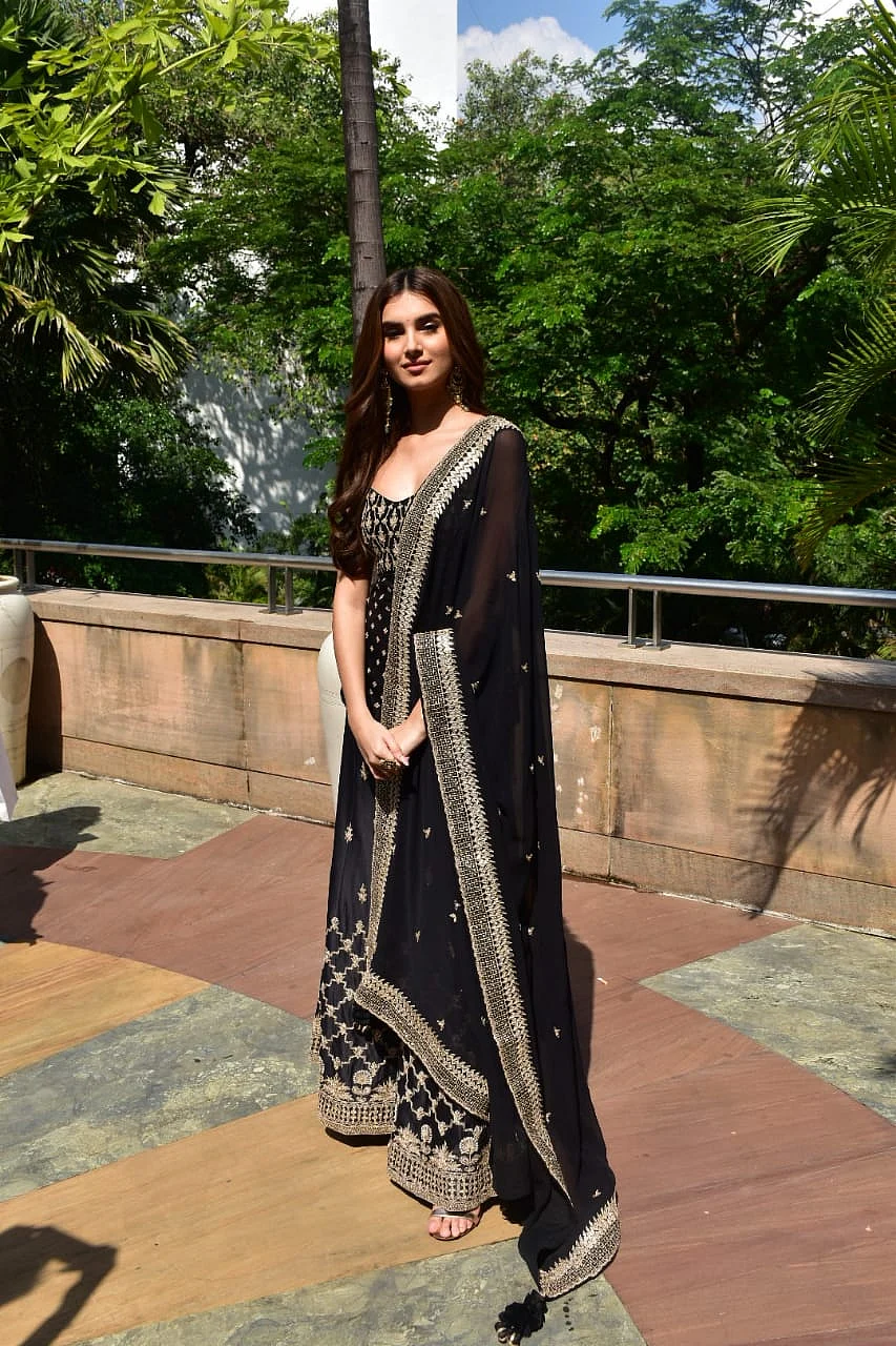Tara Sutaria flaunts a royal black Sabyasachi lehenga at 'Marjaavaan' promotions