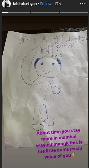 Tahira Kashyap shares son's sketch from 'Bala', says that is his ‘recall value’ of his dad