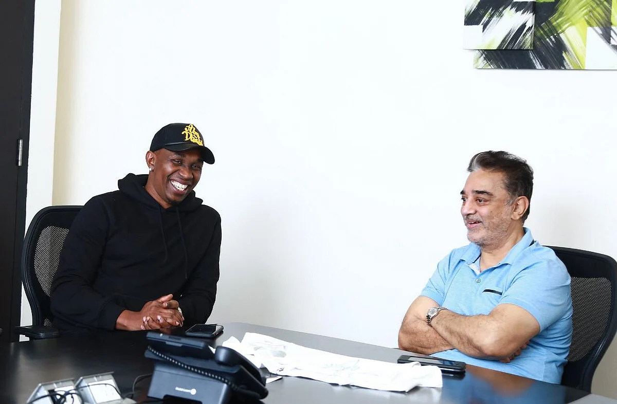 Dwayne Bravo and Kamal Haasan