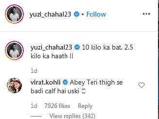 'Abey teri thigh se badi calf hai uski': Virat Kohli brutally trolls Yuzvendra Chahal