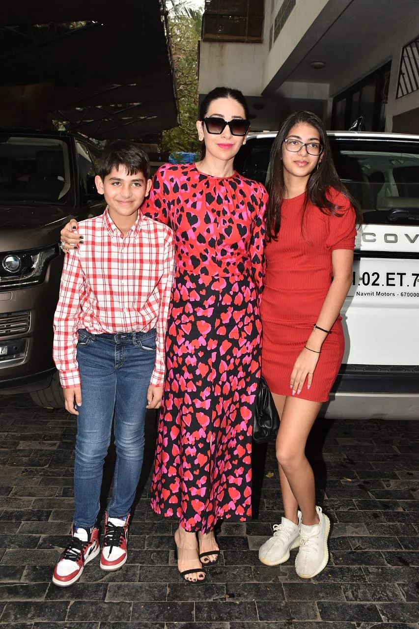Karisma Kapoor and her kids Kiaan and Samiera