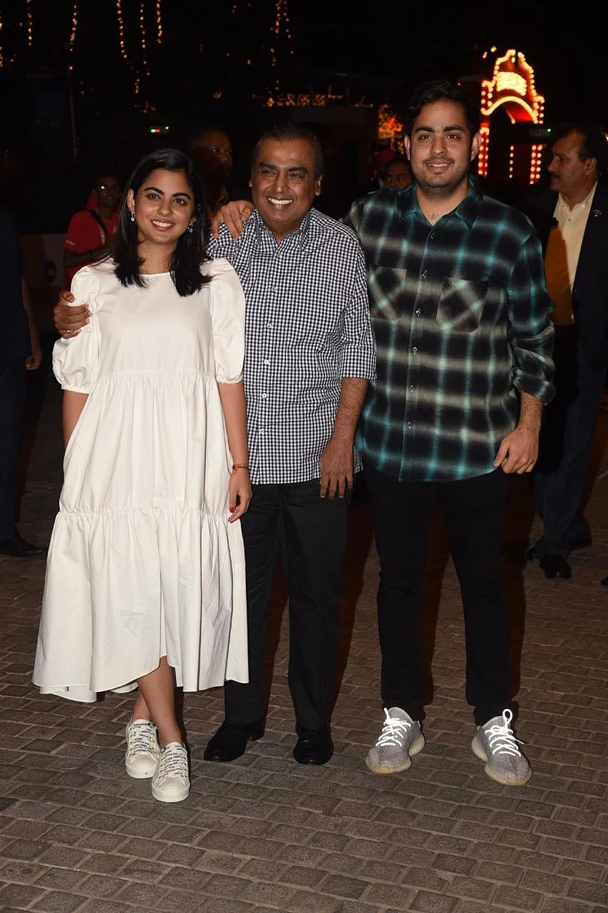 Isha, Mukesh and Akash Ambani