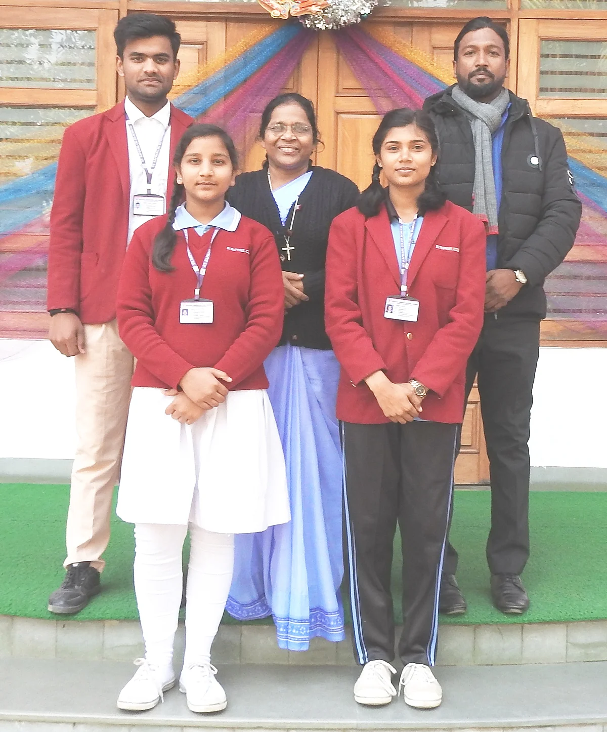 Three students selected for the 65th National School Games Ball Badminton tournament to be organised in Andhra Pradesh from January 13 to January 16.