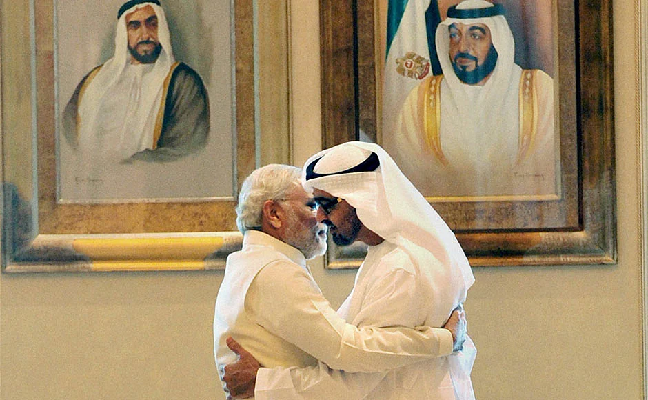 Prime Minister Narendra Modi with Sheikh Mohammed bin Zayed Al Nahyan in Abu Dhabi in 2015