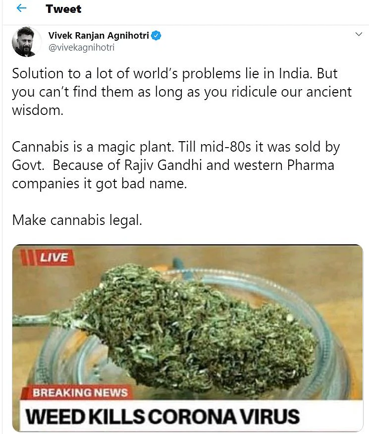 Vivek Agnihotri's tweet