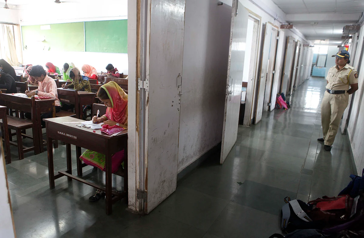 In Pictures: Students appear for SSC board exams at Saraswati Vidya Mandir in Mahim