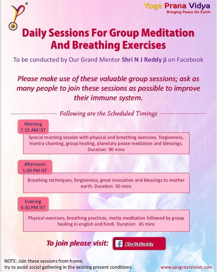 Immunity…A Perfect Self Defense: N J Reddy, founder of Yoga Prana Vidya Sadhana