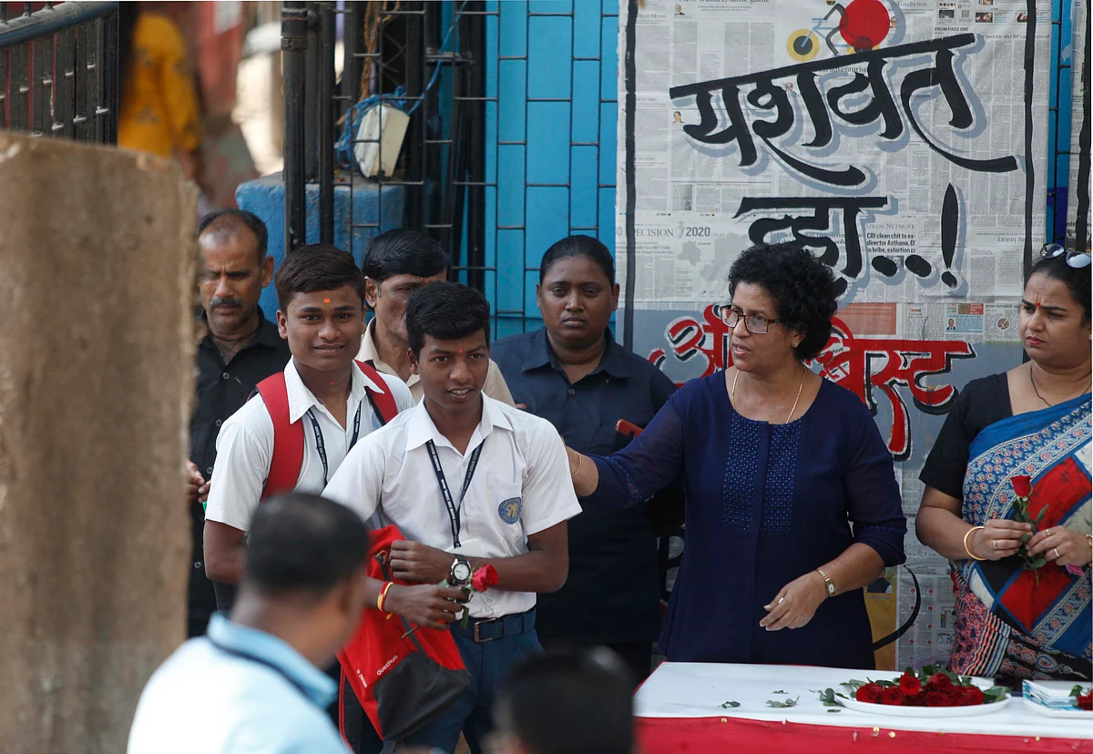 In Pictures: Students appear for SSC board exams at Saraswati Vidya Mandir in Mahim