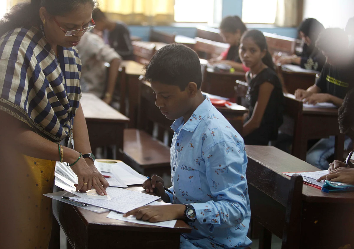 In Pictures: Students appear for SSC board exams at Saraswati Vidya Mandir in Mahim