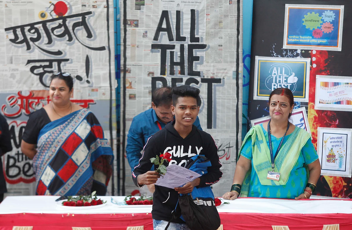 In Pictures: Students appear for SSC board exams at Saraswati Vidya Mandir in Mahim