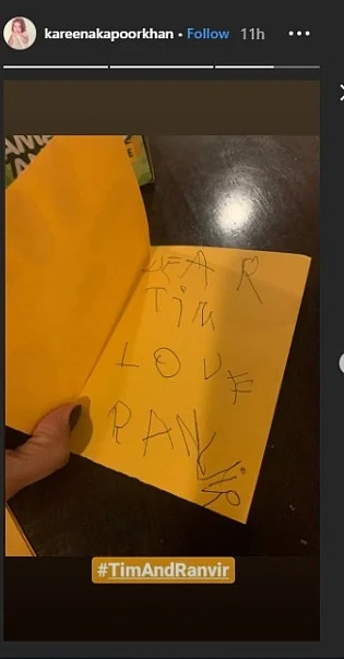 Taimur's BFF Ranvir sends handmade card, Kareena calls it 'purest form of love'