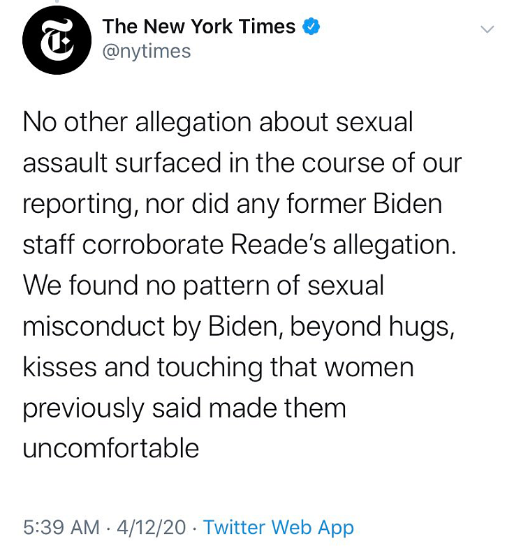 New York Times gets panned for defending Joe Biden's 'sexual misconduct', gets roasted by Trump and Co