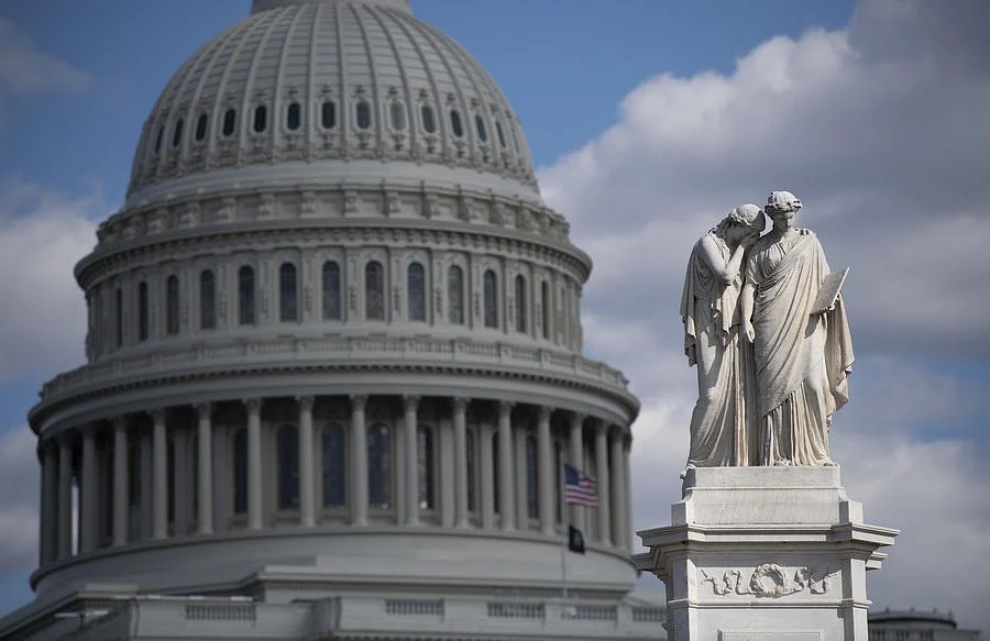 Photo taken on April 2, 2020 shows the U.S. Capitol building in Washington D.C., the United States.