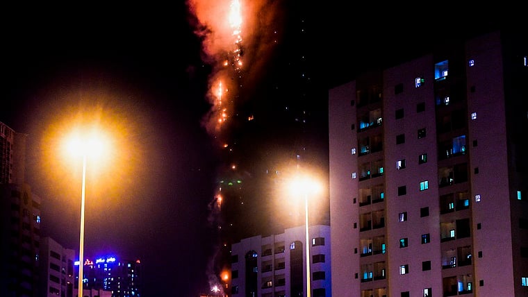 UAE: Massive fire breaks out in Sharjah tower; many Indians trapped inside
