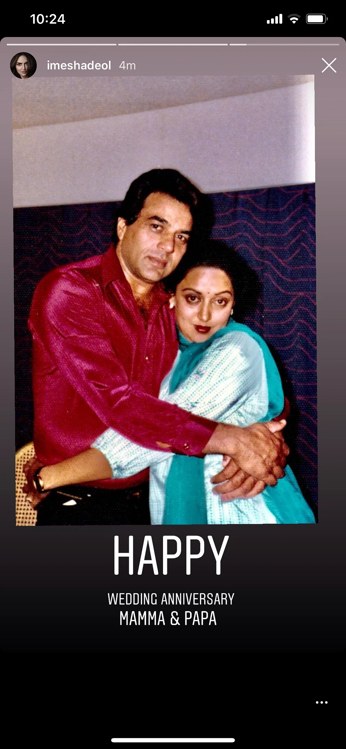 Hema Malini and Dharmendra thank fans for wedding anniversary wishes