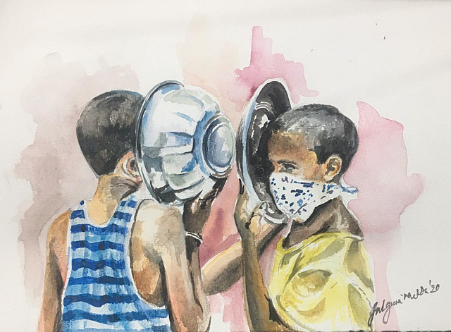 There is a disease that kills people and we can catch it from anyone. So they say we must stand a little away from each other.
But bhai, I don’t think I will die of that disease. Because hunger will kill me before that!