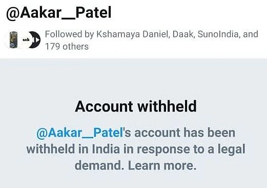 Why did Twitter ban former Amnesty India head Aakar Patel's account in India?