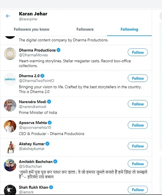 Karan Johar goes on massive unfollowing spree on Twitter, after being panned by netizens over Sushant Singh Rajput's death