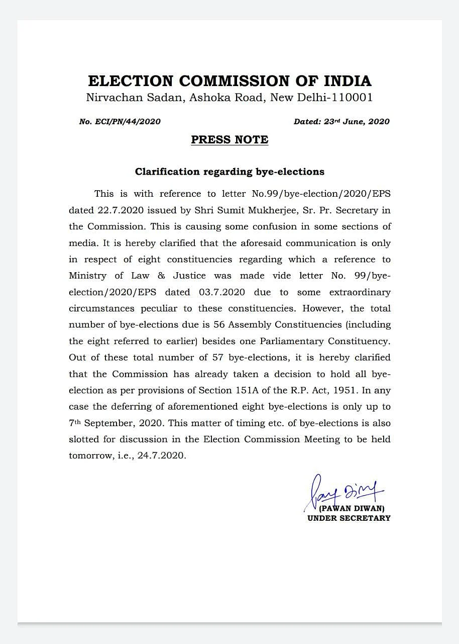 Election Commission defers bypolls for one Lok Sabha, 7 assembly seats due to 'extraordinary circumstances