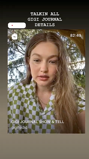 Model Gigi Hadid gives fans a sneak peek of her baby bump during Instagram Live session