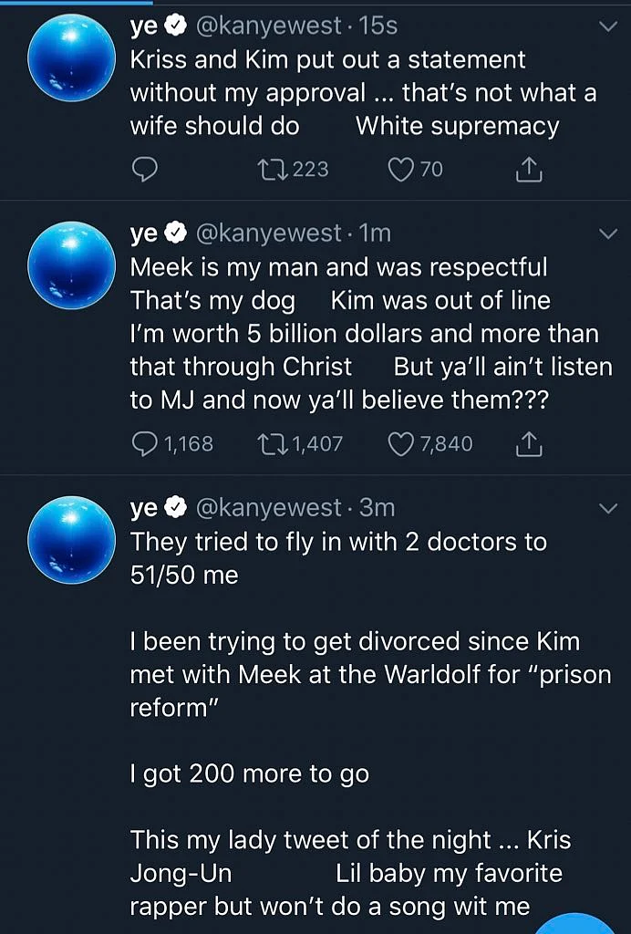 Kanye West trying to divorce Kim Kardashian; calls Kris Jenner 'Krish Jong-Un' - check out deleted tweets