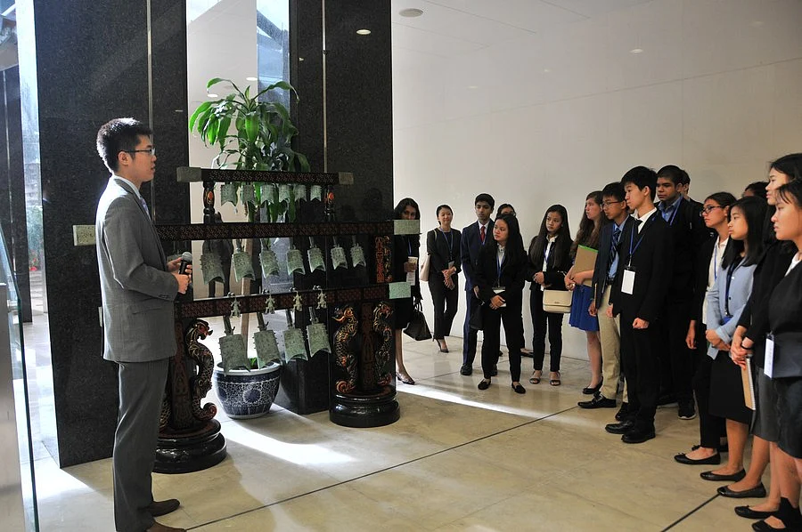 American high school students participate in the Open Day event of the Chinese Consulate General in Houston, Texas, the United States, on June 26, 2019