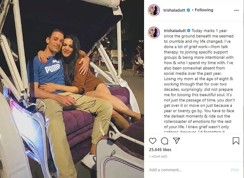'1 year since the ground beneath me seemed to crumble': Trishala Dutt on late boyfriend's death anniversary