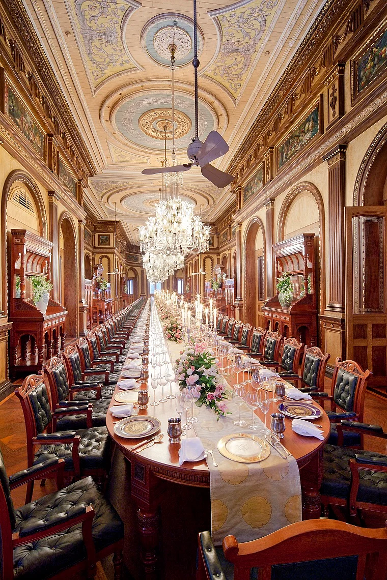 World's longest dining table at Taj Falaknuma Palace