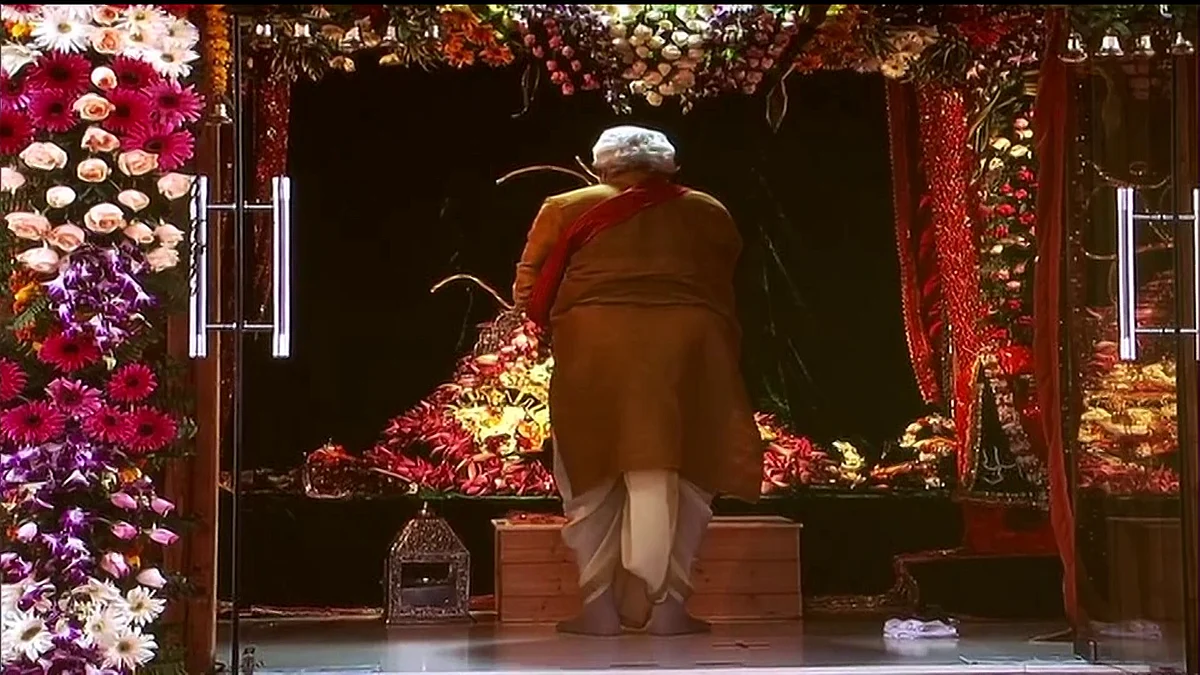 Prime Minister Narendra Modi offers prayers to Ram Lalla at Ram Janmabhoomi site in Ayodhya on Wednesday.