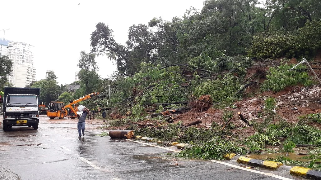 Part of retaining wall of the Ridge Road near Kemps Corner collapses