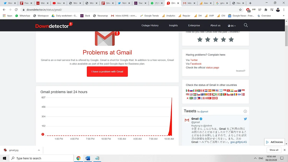 Gmail down in India: Users unable to login, send mails or attach files