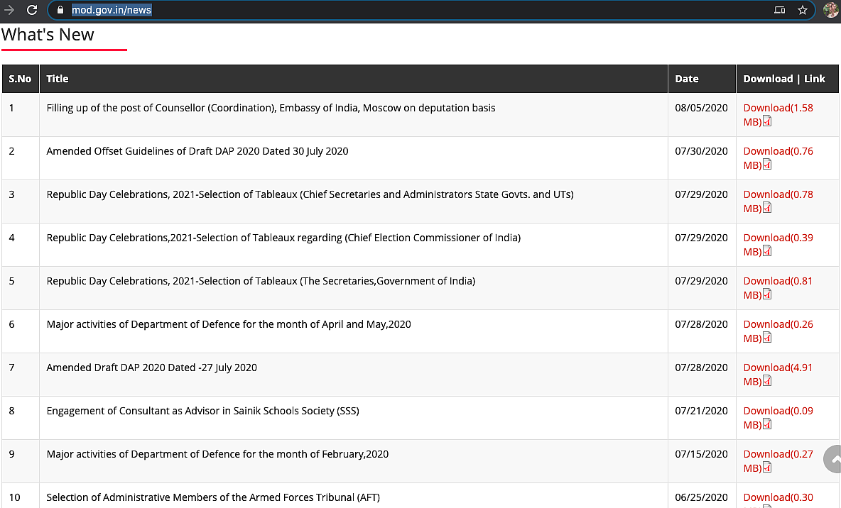 Did defence ministry website delete document that talks of 'standoff due to Chinese aggression along LAC'?