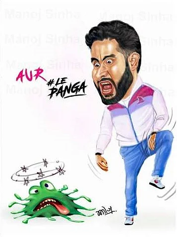 Aur Le Panga: Abhishek Bachchan shares quirky artwork defeating coronavirus in Kabaddi style