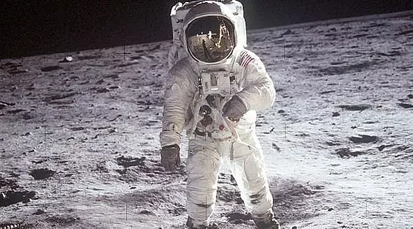 Buzz Aldrin on the moon