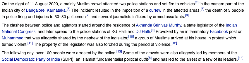 Bengaluru riots: Twitter slams 'anti-Hindu' Wikipedia for referring to the violence as clashes