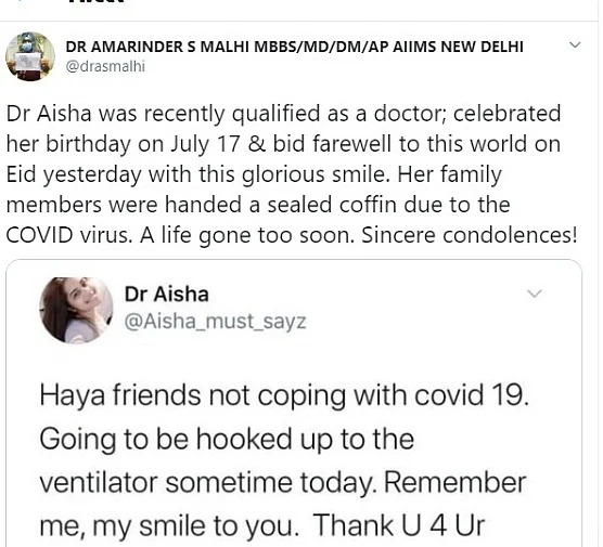 Was fallen COVID-19 warrior Dr Aisha a hoax? Curious case of Twitter account that fooled journalists, politicians