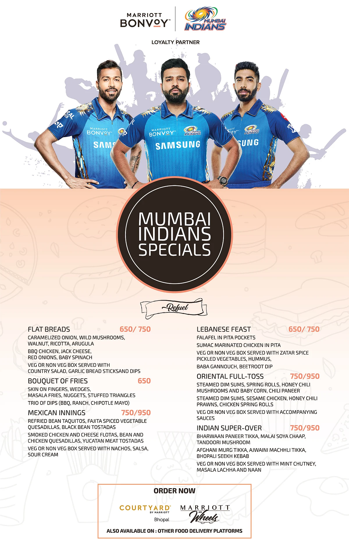 Bhopal: With the raging IPL fever, the Courtyard by Marriott serves Mumbai Indians themed meals