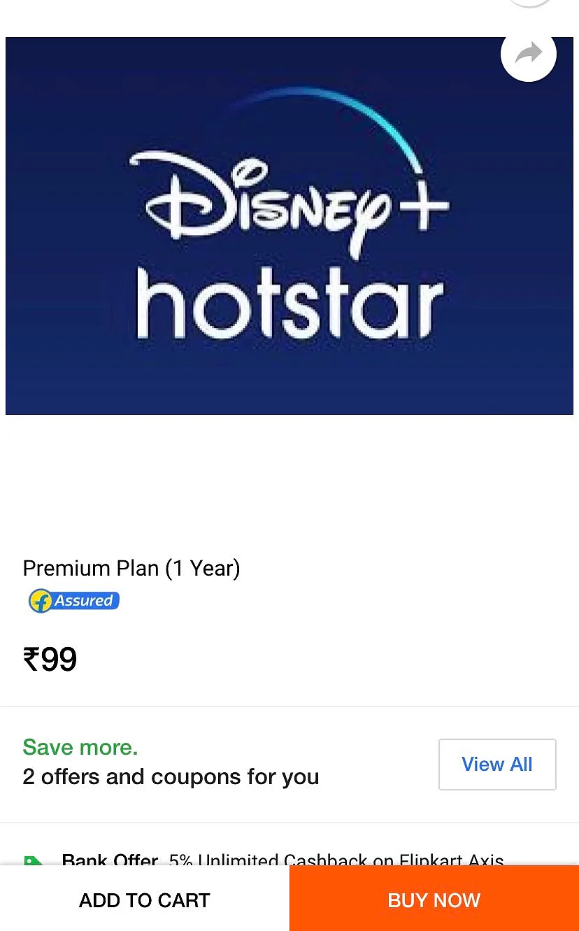 FPJ Fact Check: Is Disney+ Hotstar selling premium subscription at Rs 99 on Flipkart?