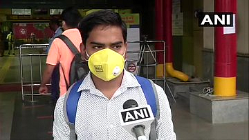 Haryana: Delhi Metro Rail Corporation resumed services from 7 am today on Yellow and Rapid Metro lines; visuals from Huda City Centre metro station in Gurugram. A commuter says, "I feel good that metro services are going to start again."