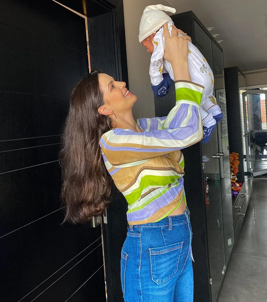 Natasa Stankovic with her baby boy, Agastya