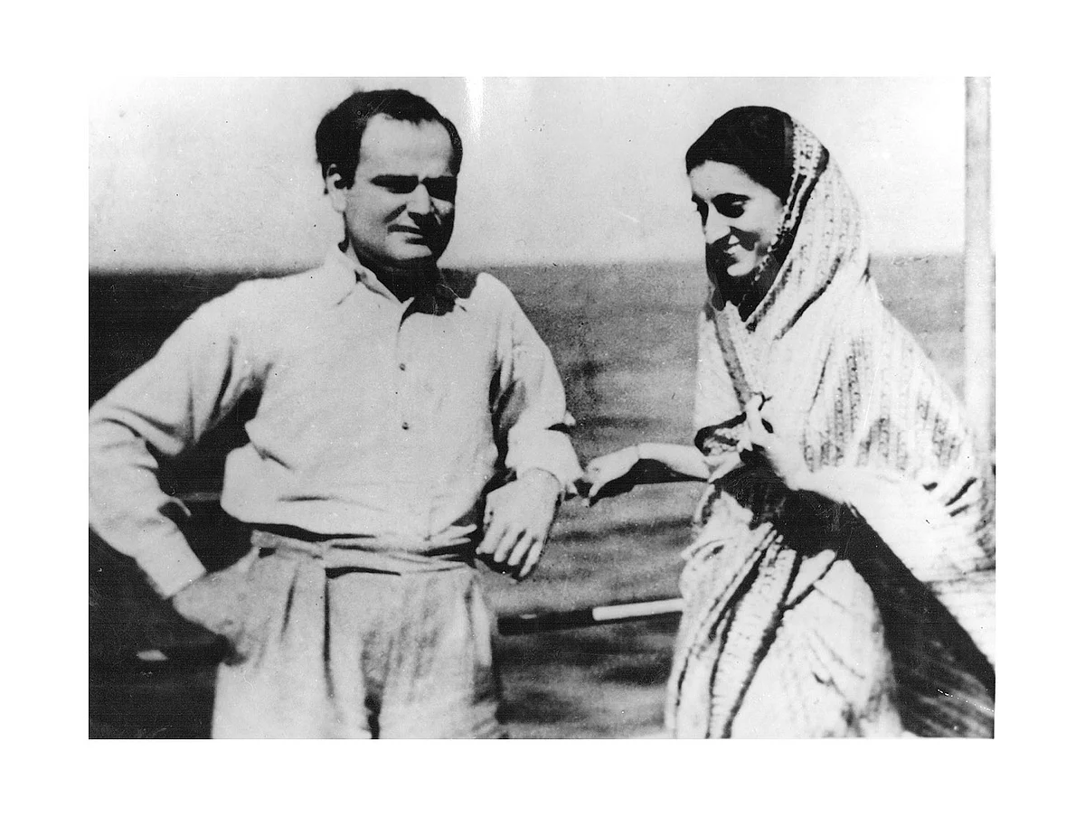 Feroze and Indira Nehru on their way back to India from Europe.