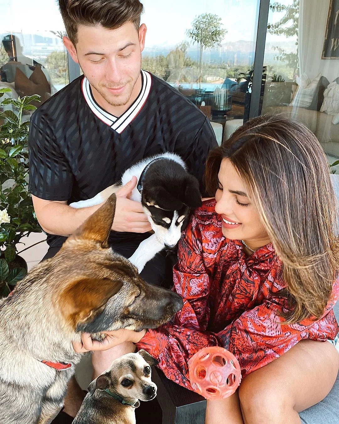 Priyanka Chopra & Nick Jonas with their brood