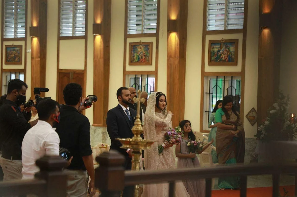 In pics: Miya George, Ashwin Philip exchange vows at a church in Kochi