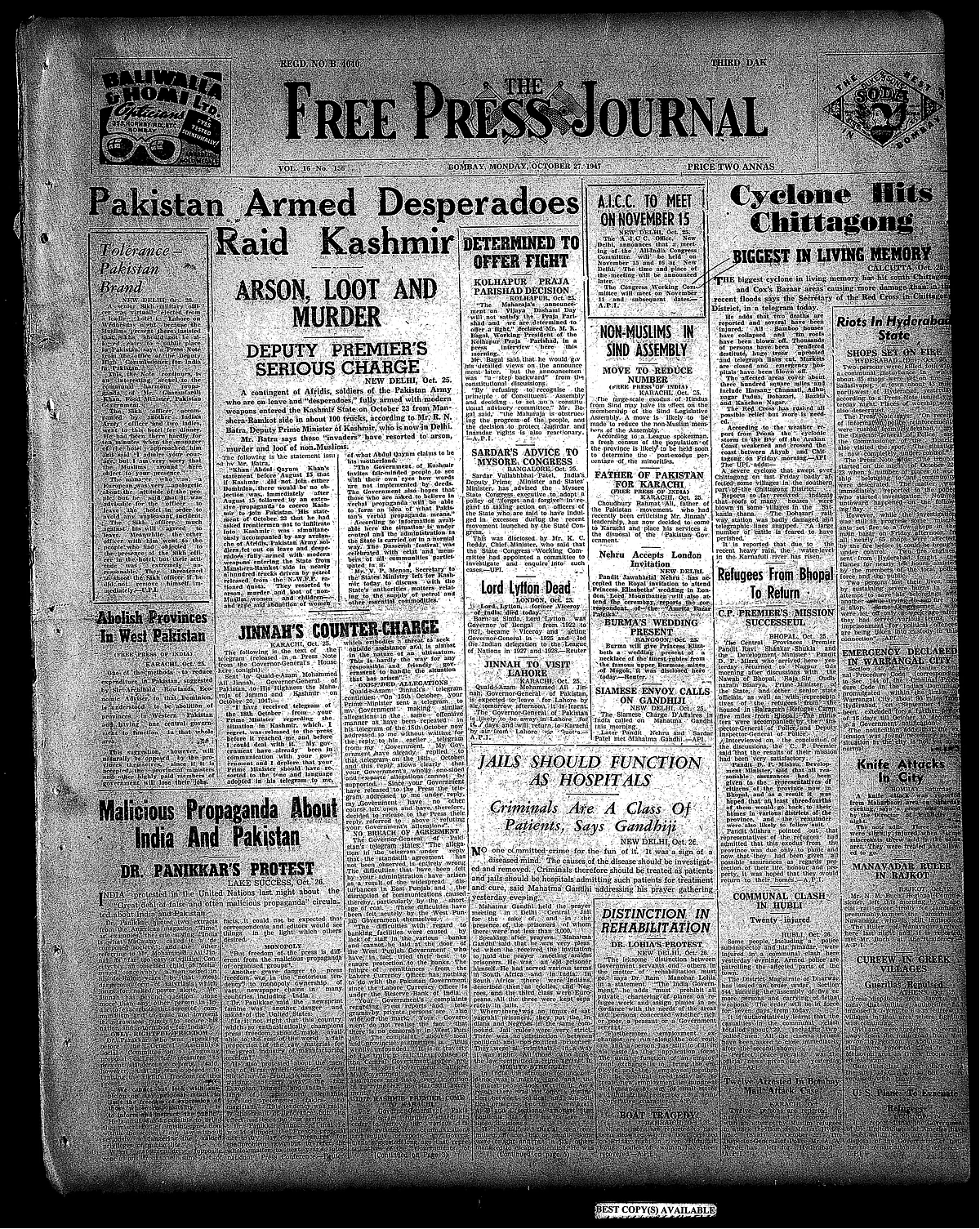 FPJ Archives: When Maharaja Hari Singh signed the Instrument of Accession and J&K became part of India
