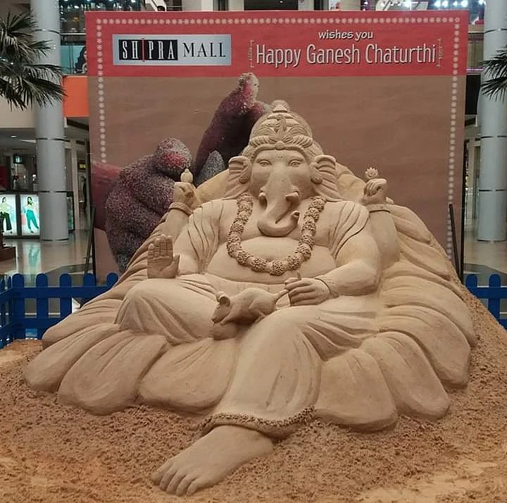 Narayan Sahu’s sand installation
