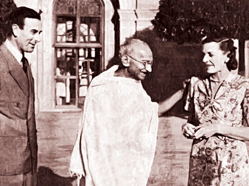 Gandhi with Lord and Lady Mountbatten