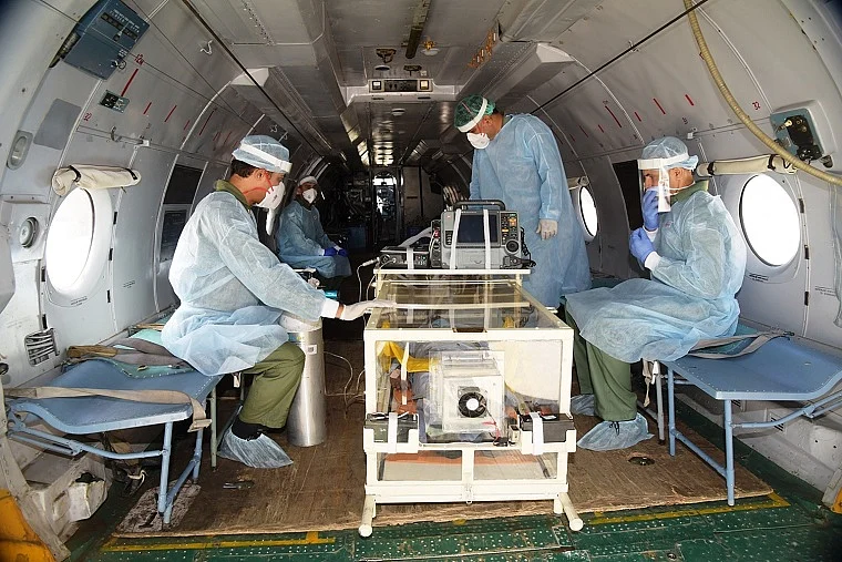 Airborne Rescue Pod for Isolated Transportation (ARPIT) loaded inside an An-32 aircraft of IAF.