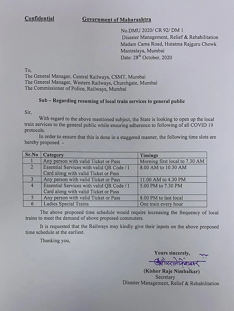 Maha govt requests Railway Ministry to resume Mumbai local trains for all in staggered manner
